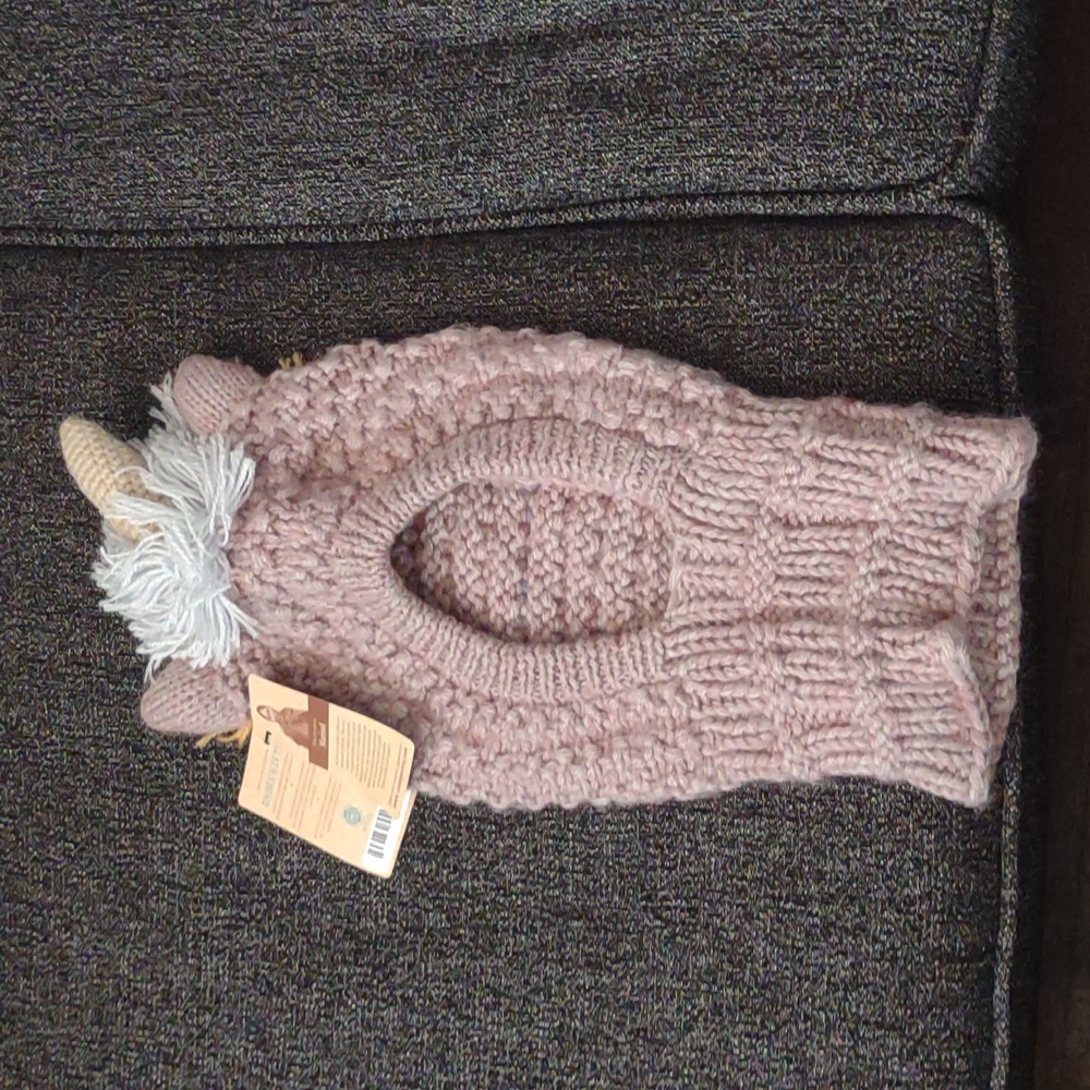 Rainbow unicorn winter hat
